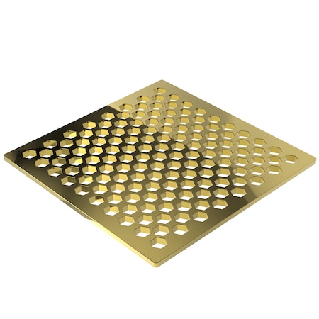 Newport Brass 6" Square Shower Drain in Forever Brass (Pvd) 233-607-01
